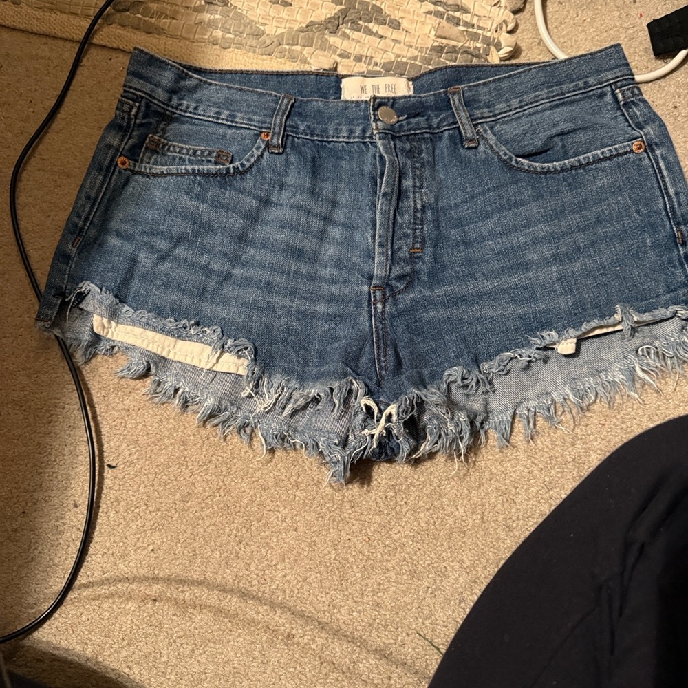 We The Free Distressed Blue Jean Shorts